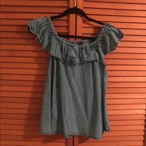 Denim Off Shoulder Top